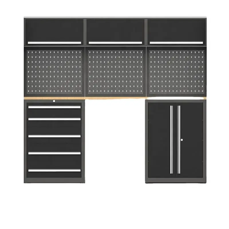 

Sturdy High Quality Steel Tool Cabinet With Drawers With Double-door And Wall Cabinet With Pegboard For Workshop