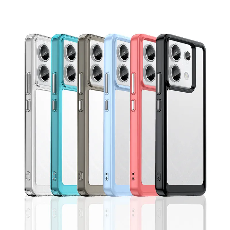 

For Redmi Note 13 Pro 5G Case For Redmi Note 13 Pro 5G Cover 6.67 inch Colorful Soft Edge Silicone Transparent Bumper