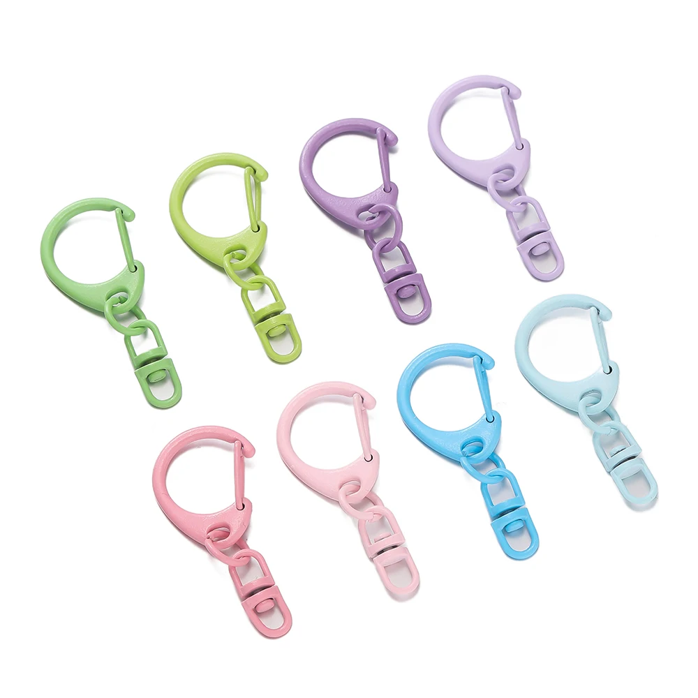 5 قطعة/الوحدة الملونة 40 مللي متر كيرينغ مشبك قفل هوك موصلات DIY بها بنفسك المفاتيح موصل حلقة رئيسية صنع المجوهرات اكسسوارات #4