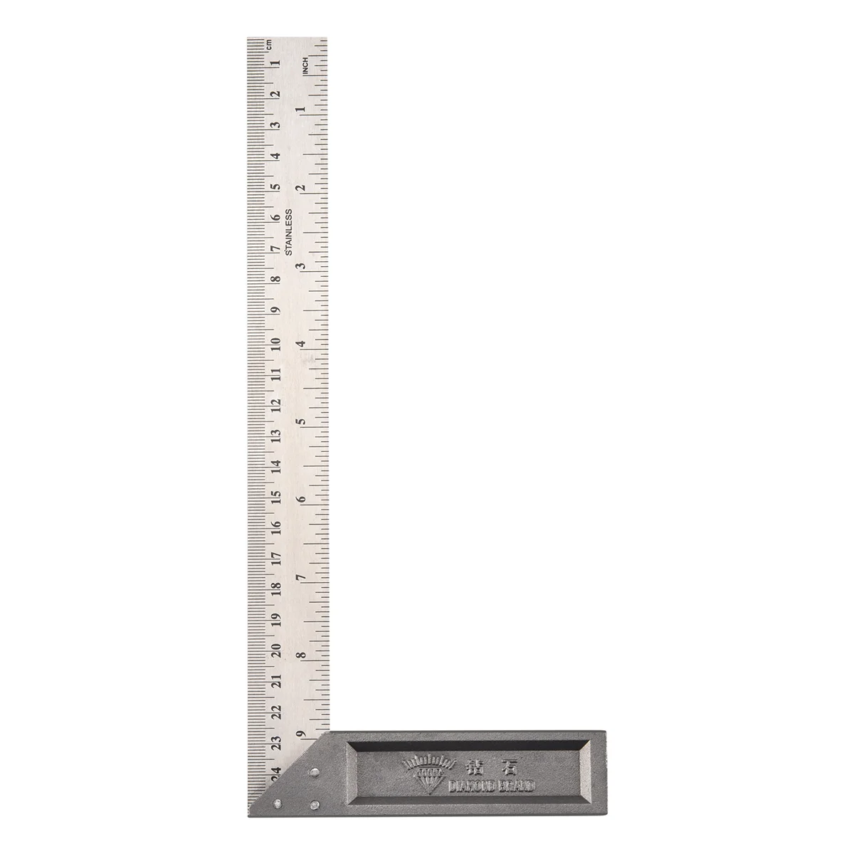 

90 Degree 25cm Length Stainless Steel L-Square Angle Ruler