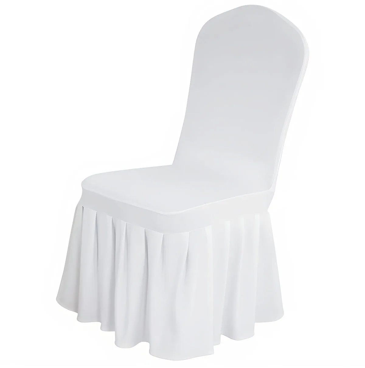 50/100pcs White Spandex Chair Cover Pleated skirt Seat Protector Covers Hotel Banquet Party Events Wedding Decoration