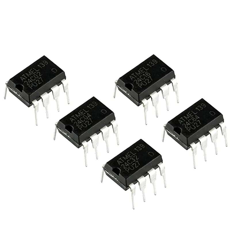10PCS 24C02 24C04 24C08 24C16 24C32 24C64 DIP-8 Integrated Circuit Memory Chip DIP IC