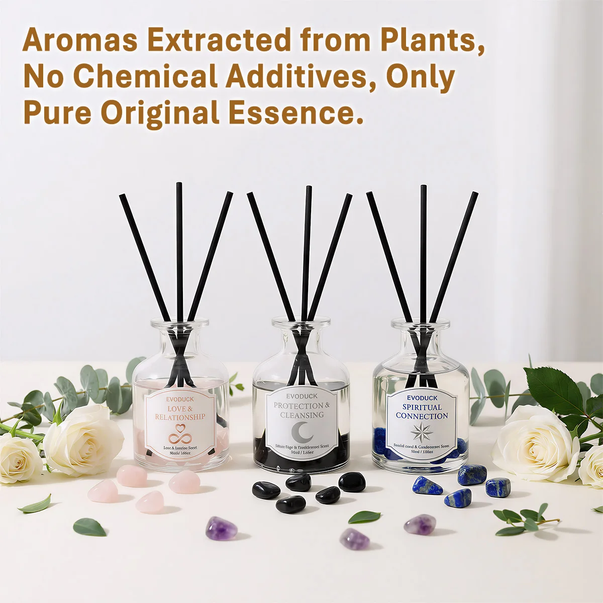 Aceite esencial de aromaterapia de 50ml, aceite de salvia blanca sin llama con difusor de caña, ambientador para decoración de habitación del hogar