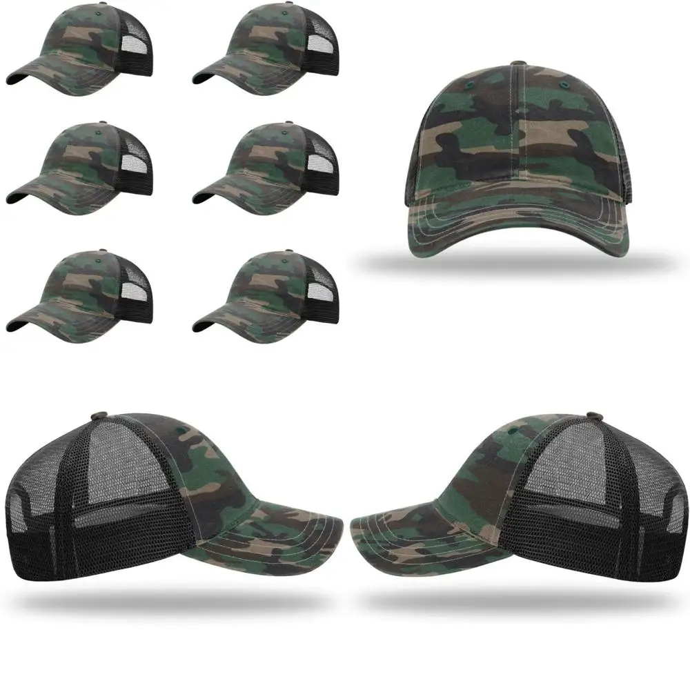 

Garment-Washed Relaxed Fit Snapback Trucker Cap Adjustable, Bulk Pack Available, One Size Fits Most