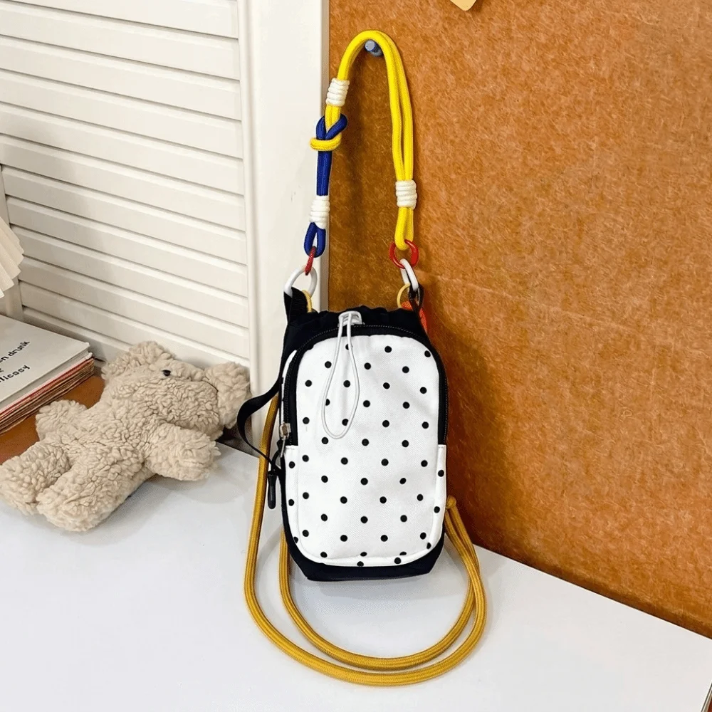 Colorful Rope Water Bottle Crossbody Bag Adjustable Strap Lightweight Drawstring Portable Durable Mini Shoulder Sling Purse