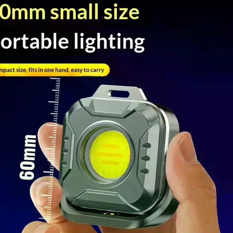 

Mini LED Working Light Rechargeable Portable COB Flashlight With Magnetic Base Outdoor Camping Emergency Light Torch