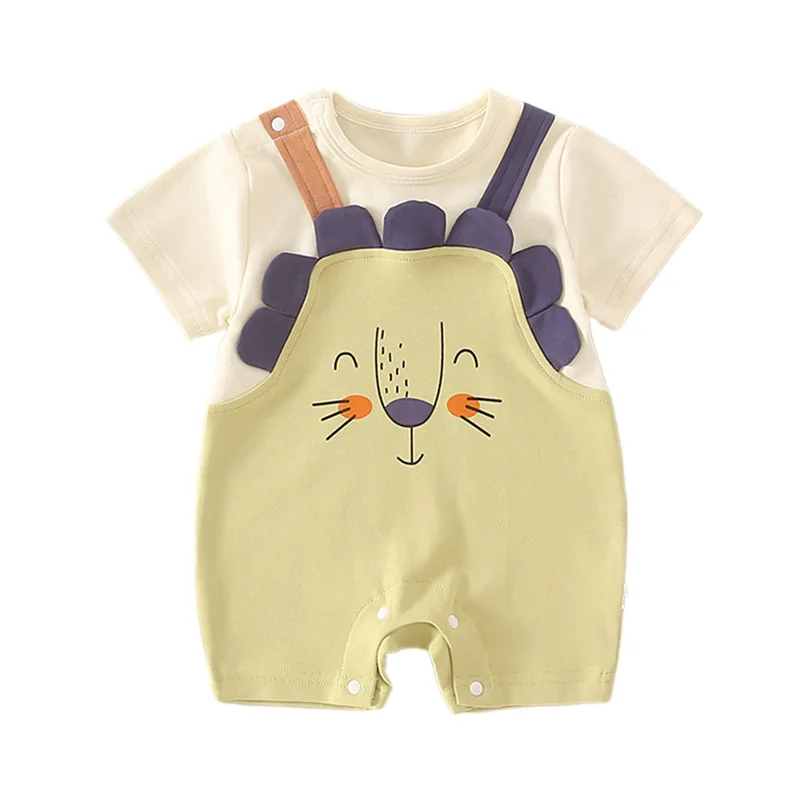 Summer Baby Jumpsuit Cartoon Fashion Light Breathable Outdoor Rompe Sling Newborn Crawling Clothes Loungewear Outfit