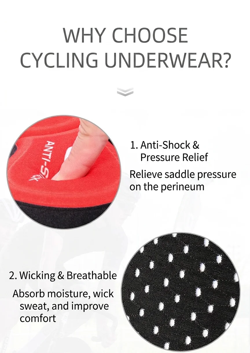 Direktverkauf ab Werk: Gepolsterte Fahrradshorts für Männer und Frauen, atmungsaktive 3D-Gel stoßfeste Fahrradunterhose, MTB-Straßenshorts auf Lager. – Detail 12