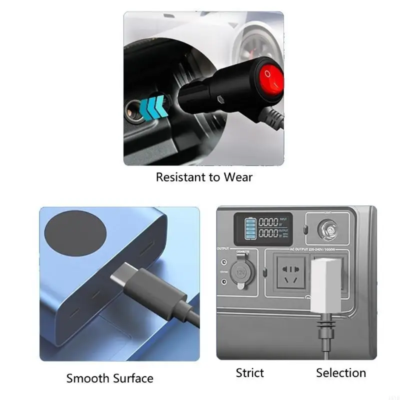 3 واجهات كابل الطاقة شاحن السيارات سلك آمن تكنولوجيا الشحن السريع مفاتيح PVC التحكم في الإلكترونيات