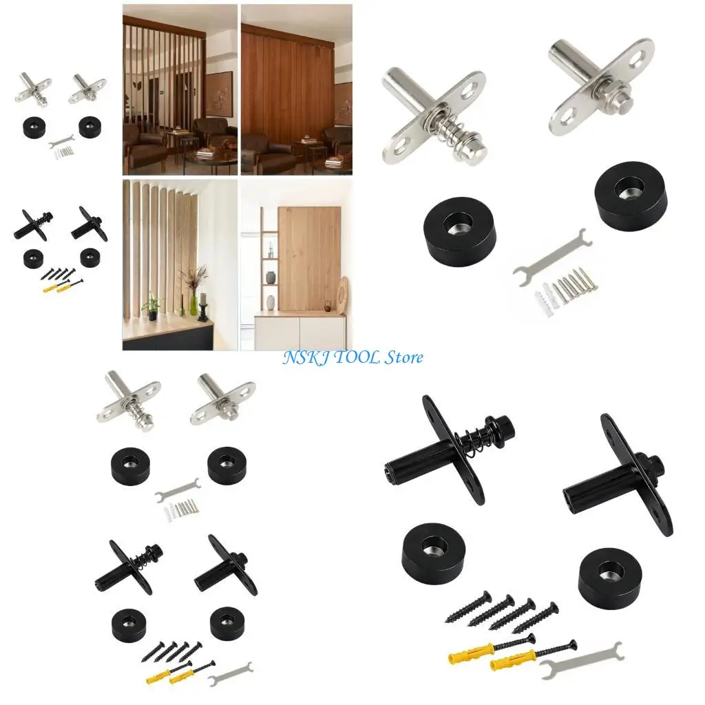 L8RC Panel Motion Mounting Hardware Set for Screen Divider with Top and Bottom Bases Screws Adjustment Tool Inside Use