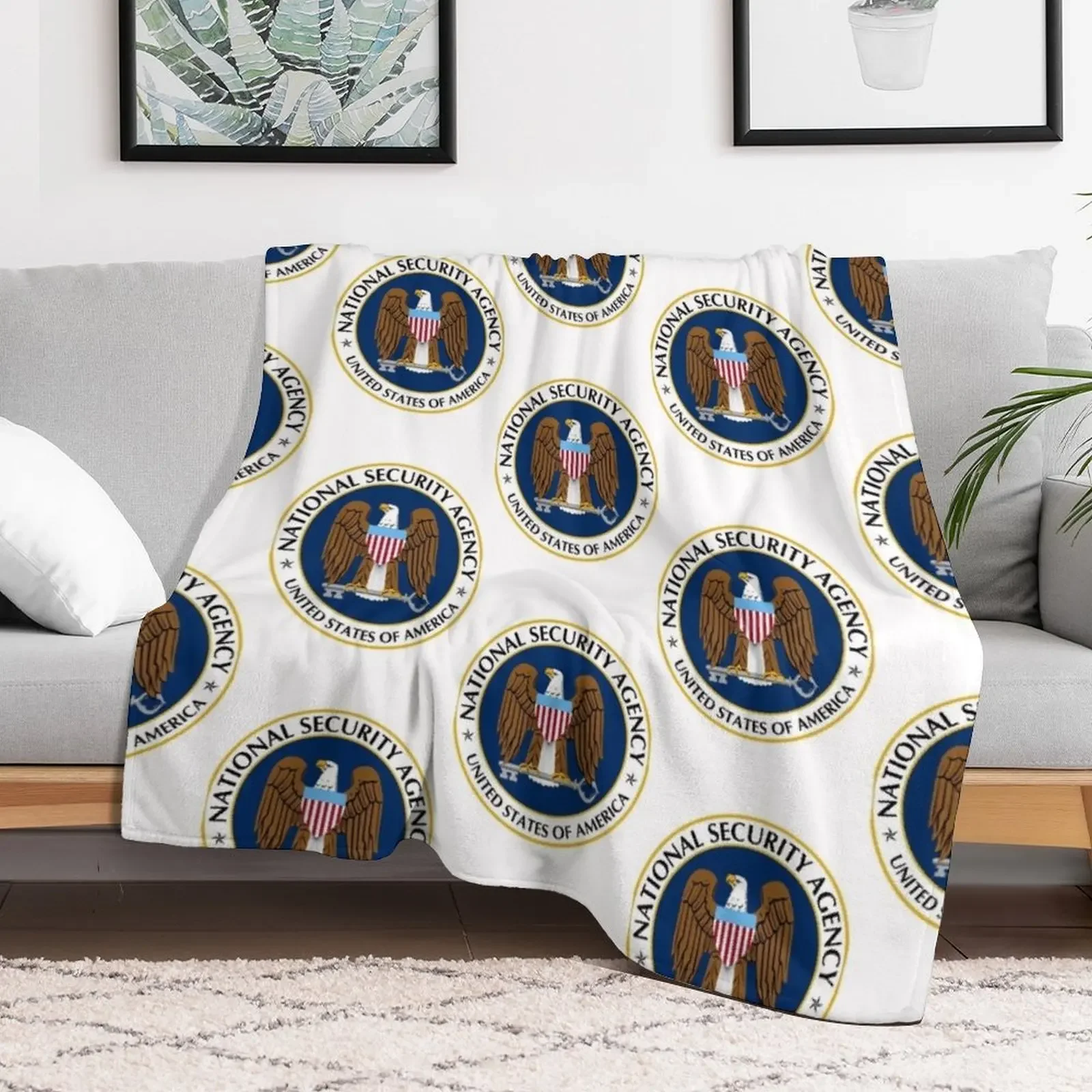 National Security Agency Emblem Throw Blanket Warm Throw Blanket Gift for Anniversary