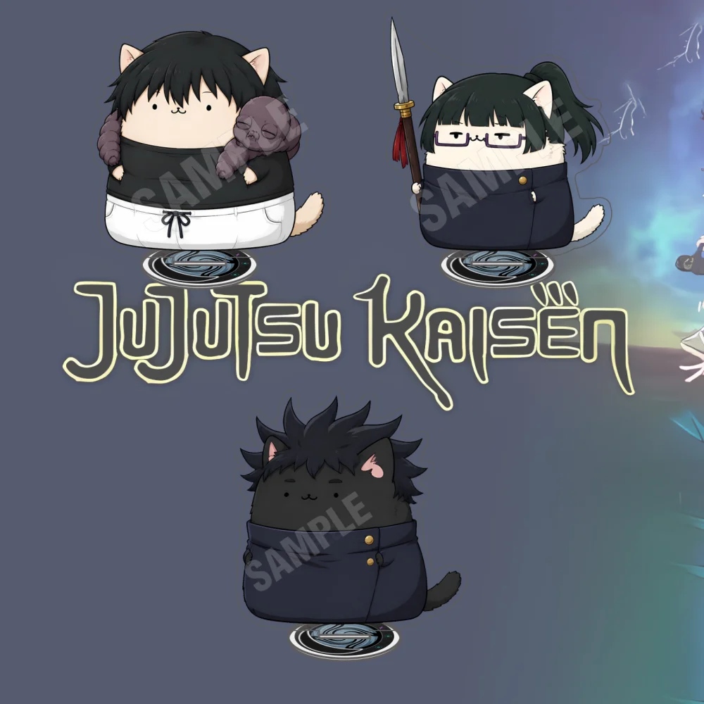 Anime Jujutsu Kaisen Acrylic 10CM Stand Keychain Gojo Yuji Nobara Geto Cute Cat Chibi Desktop Decor Collectible Fan Gift