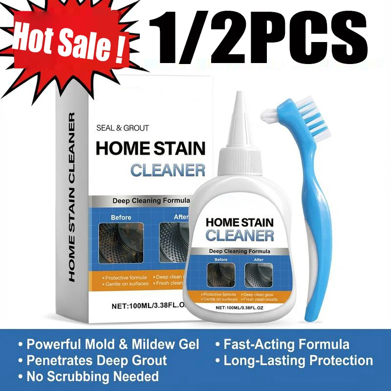 

100ml Powerful Stain Mold Remover Anti Mold Agent ,Protection Gel Cleaner,Multi-Surface Cleaner & Works on Shower & Tile 1/2PCS