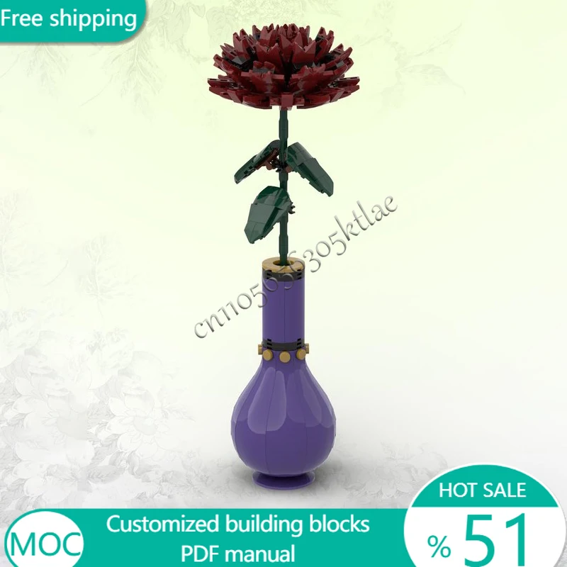 

341 шт. цветы черный жоржина BT005 MOC индивидуальный модульный строительный блок креативный дизайн детский кирпич DIY игрушка для мальчиков Рождественский подарок