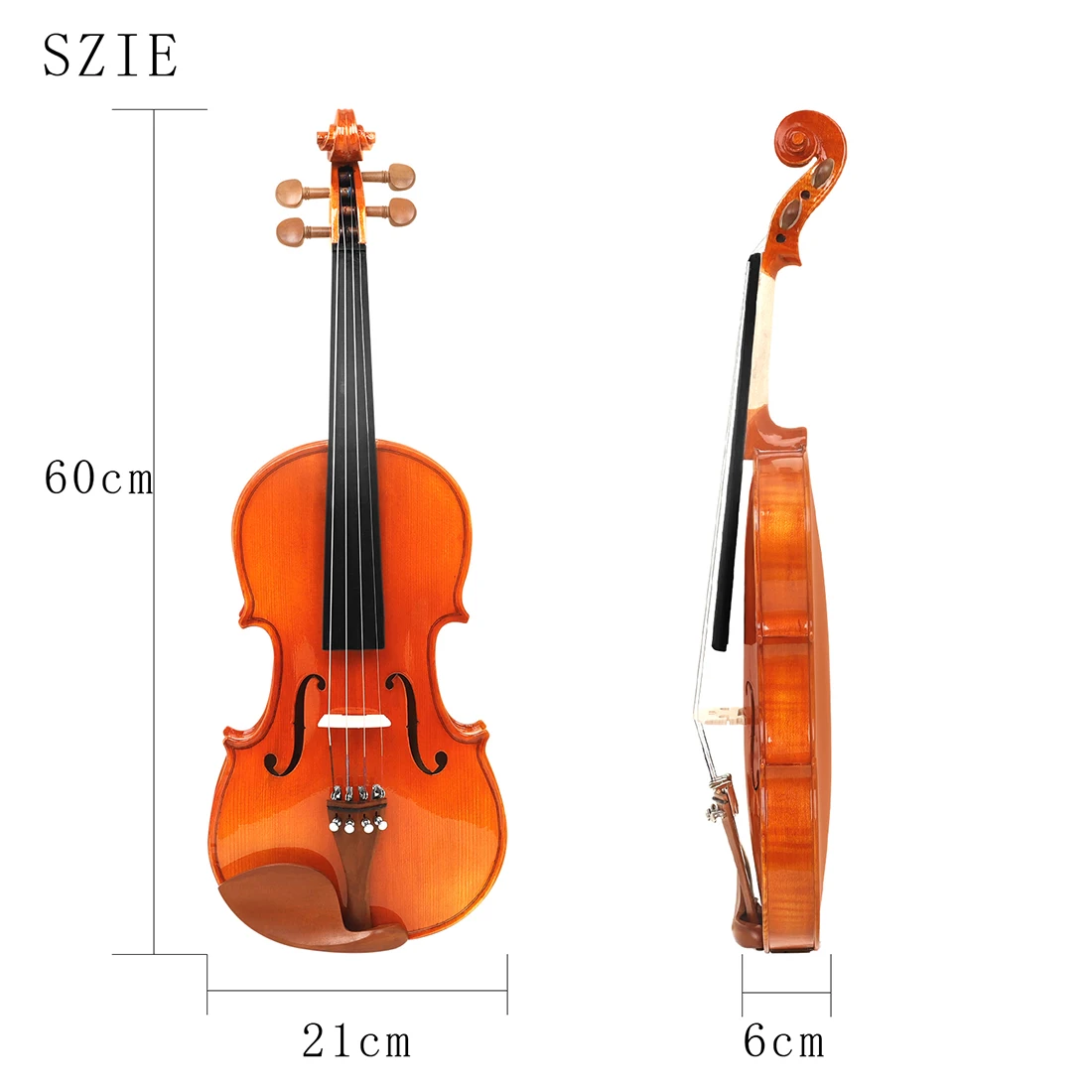 Professional Natural Violin 4/4 Beginner Violin Spruce Panel Maple Wood Natural Tiger Pattern on The Back Violins Set