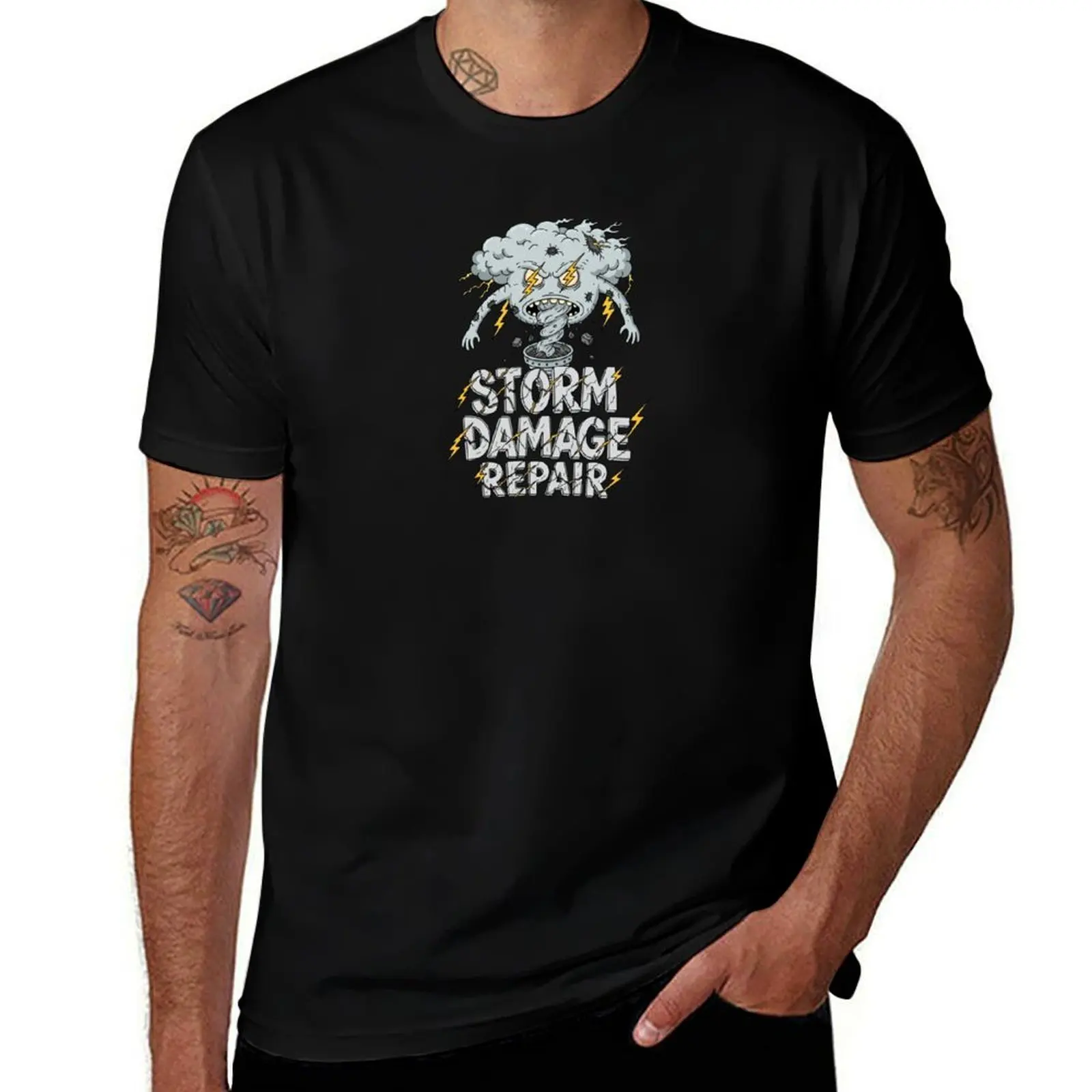 

Storm Damage Repair – Surreal Typography art by EgyApe T-Shirt luxury t-shirt croswit shirt man baggy shirts men t shirts