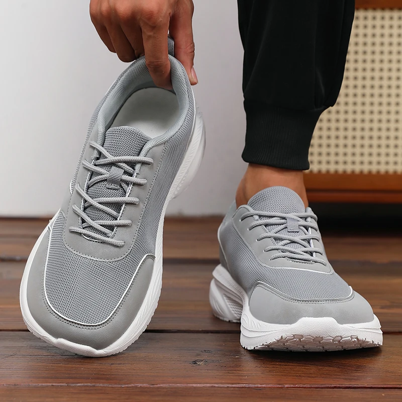 

New Stylish Wide Width Men's Casual Sneakers Breathable Lightweight Non-Slip Shoe Outdoor High-Quality Leisure Thick-Soled Shoes