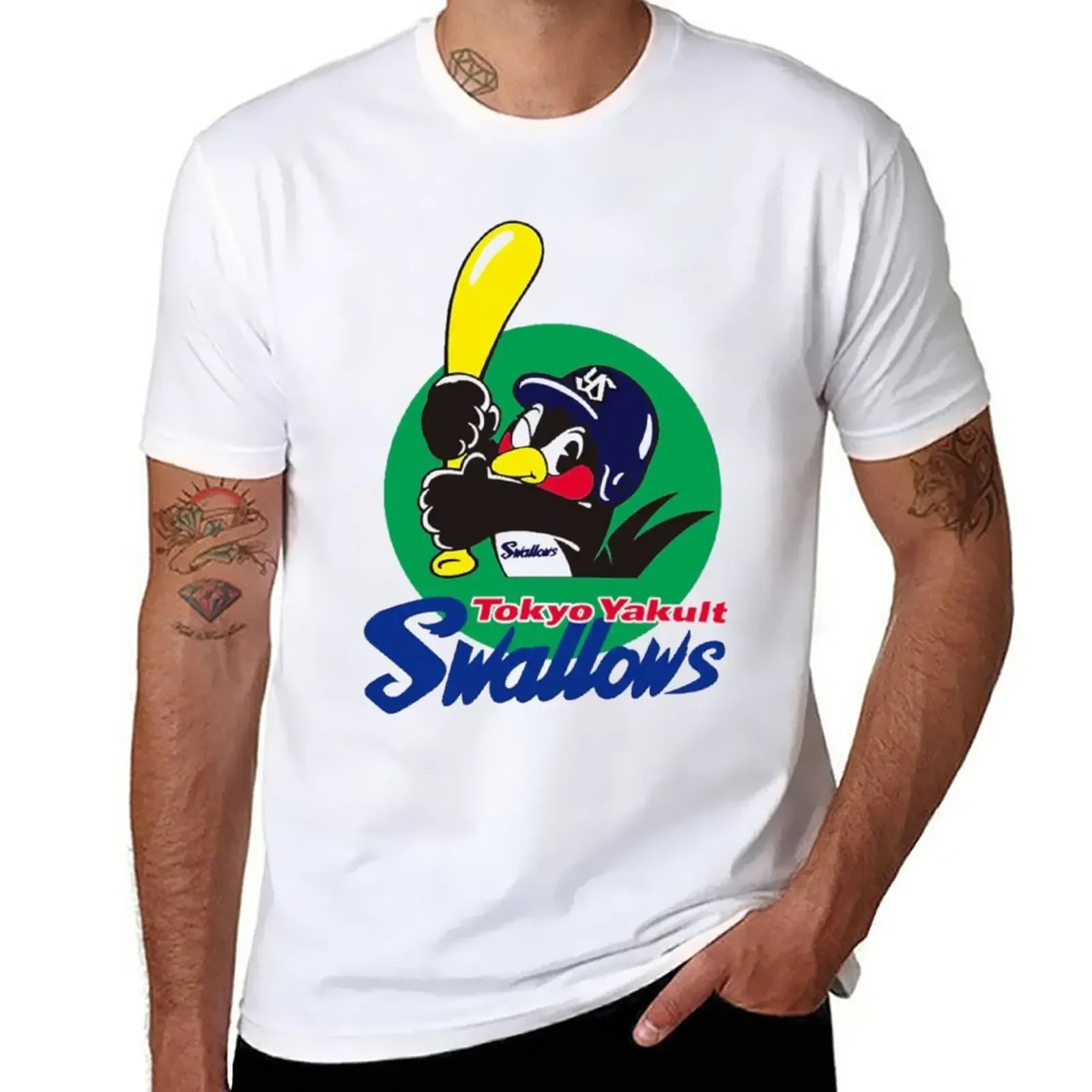

Новая футболка Tokyo Yakult Swallows с короткими рукавами и животным принтом для мальчиков, мужские высокие футболки, новая модель 2025 года