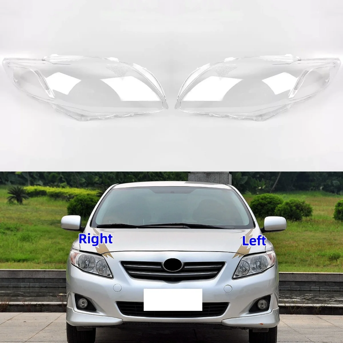 

Для Toyota Corolla 2007 2008 2009, крышка передней фары, корпус фары, линза из плексигласа, замена оригинального абажура