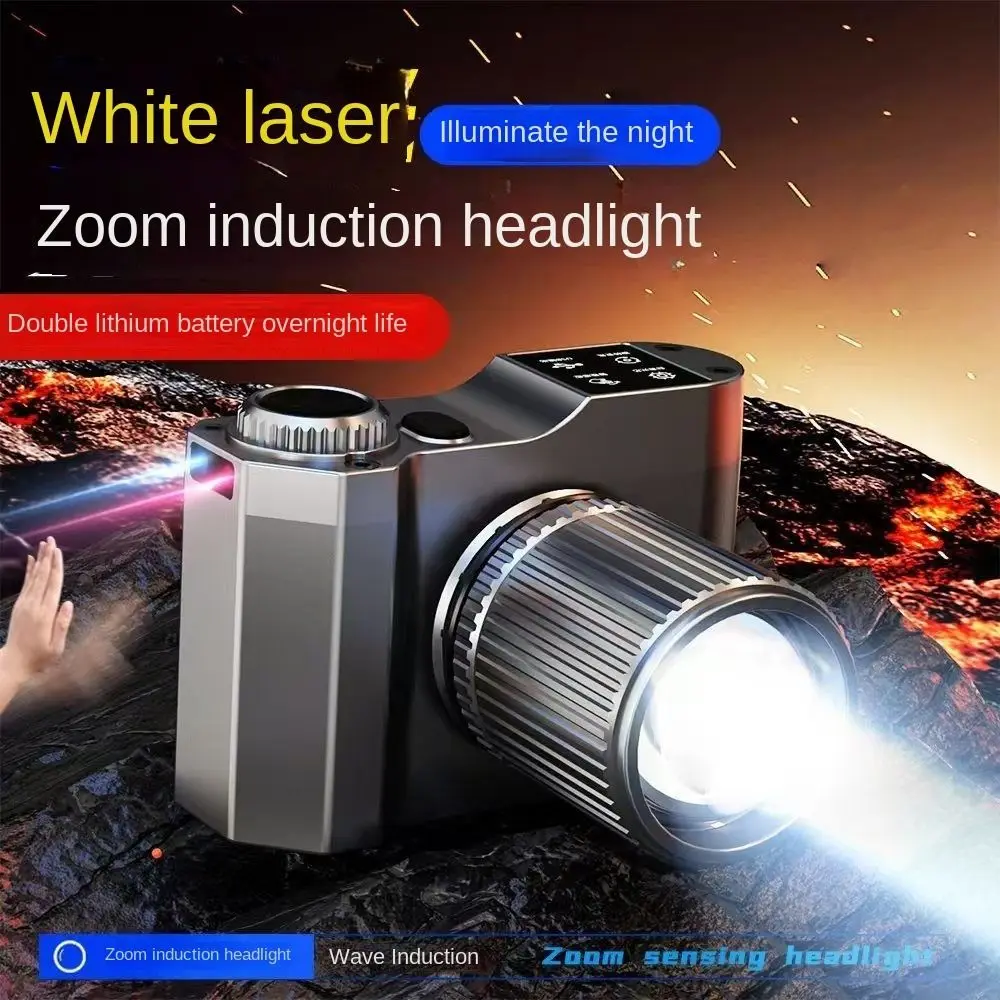 

Type -C Rechargeable LED Induction Headlamp Emergency High Powerful Fishing Headlight Adjustable Mode Zoom Flashlight