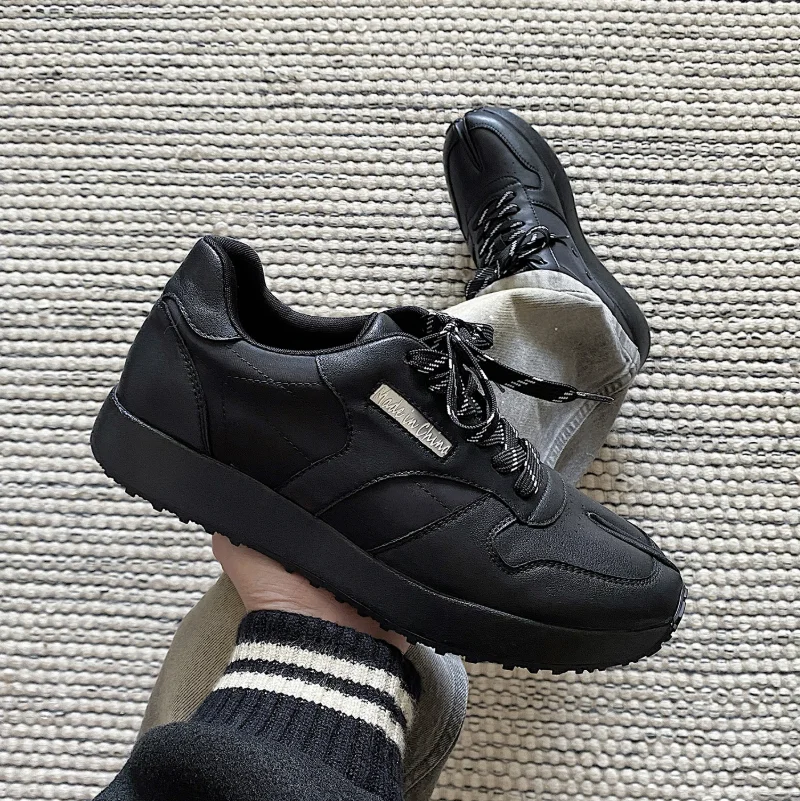 New Genuine leather Tabi shoes for men autumn casual sports shoes women's white board shoes fashion split toe series unisex