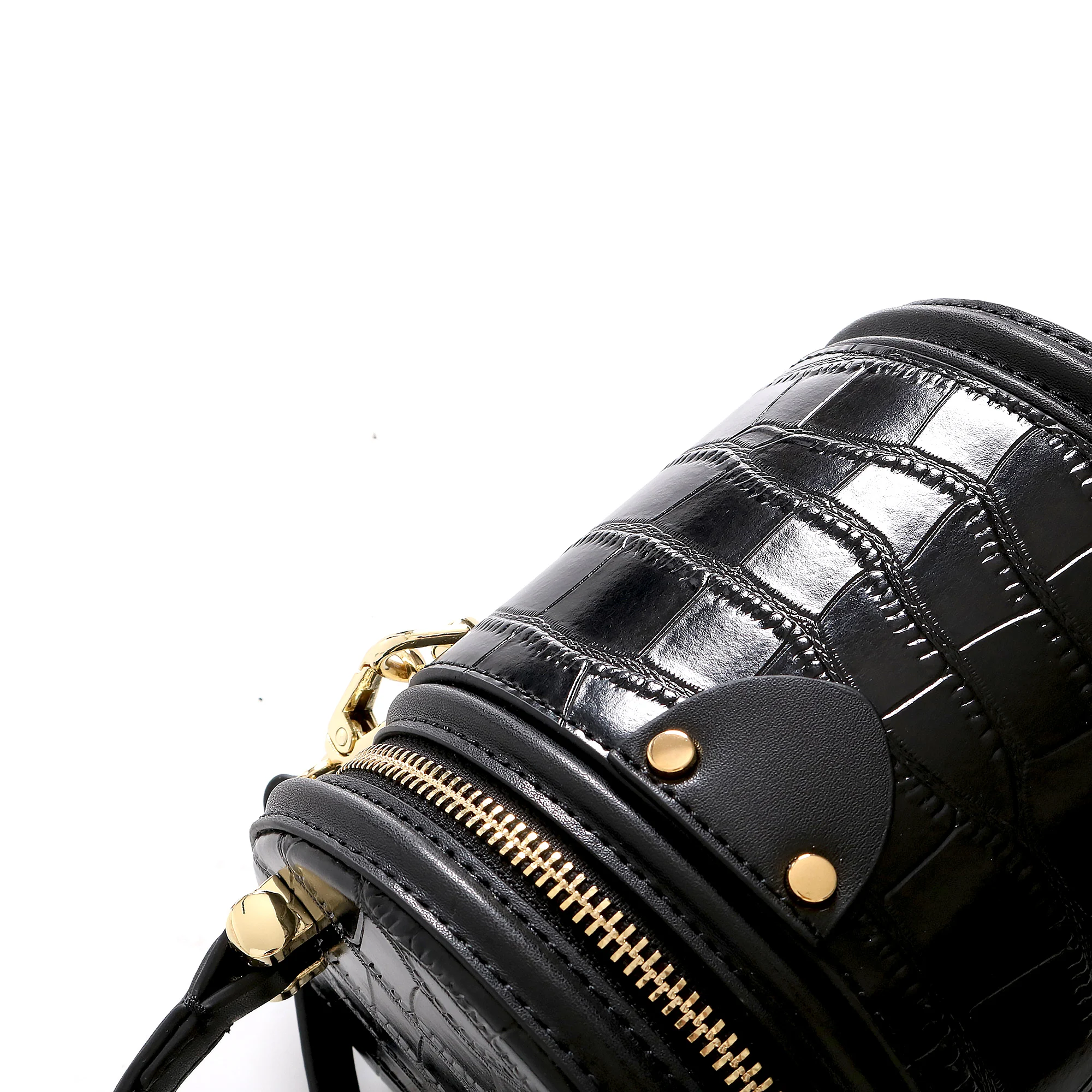 Genuine Leather women bag 2024 High Quality box round bag fashion portable women\'s  Crocodile pattern leather bucket bags