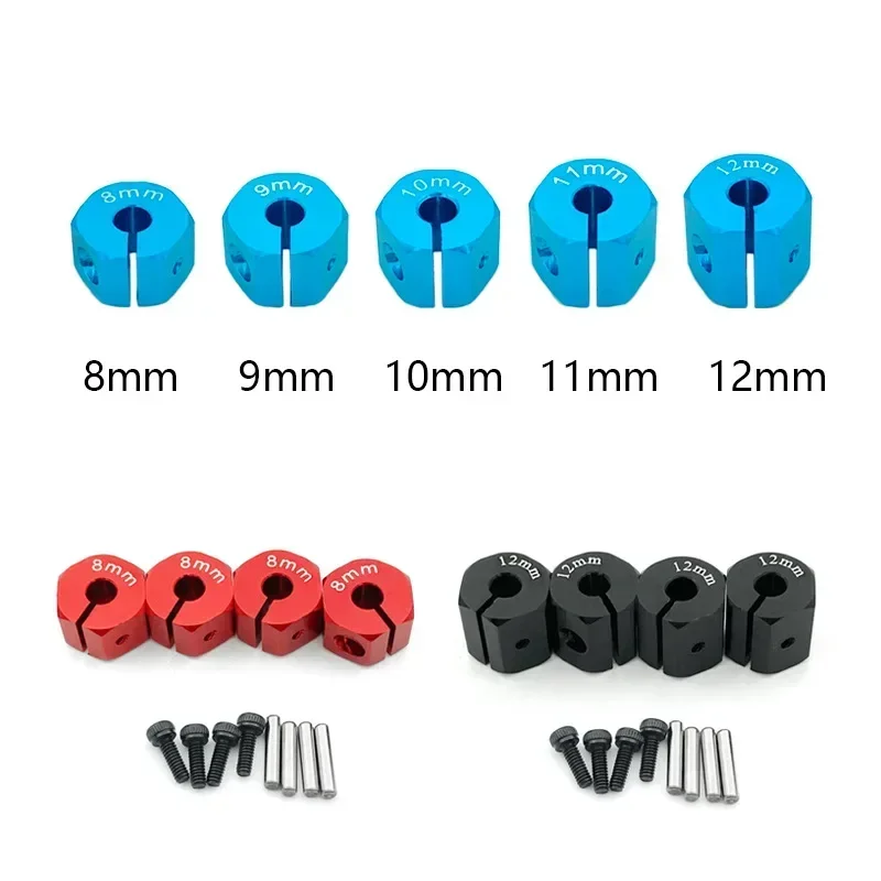 4Pcs 12MM Wheel Hex Hub Thickness 7/8/9/10/11/12mm for 1/10 RC Crawler Axial SCX10 MST 90046 RC Car Part