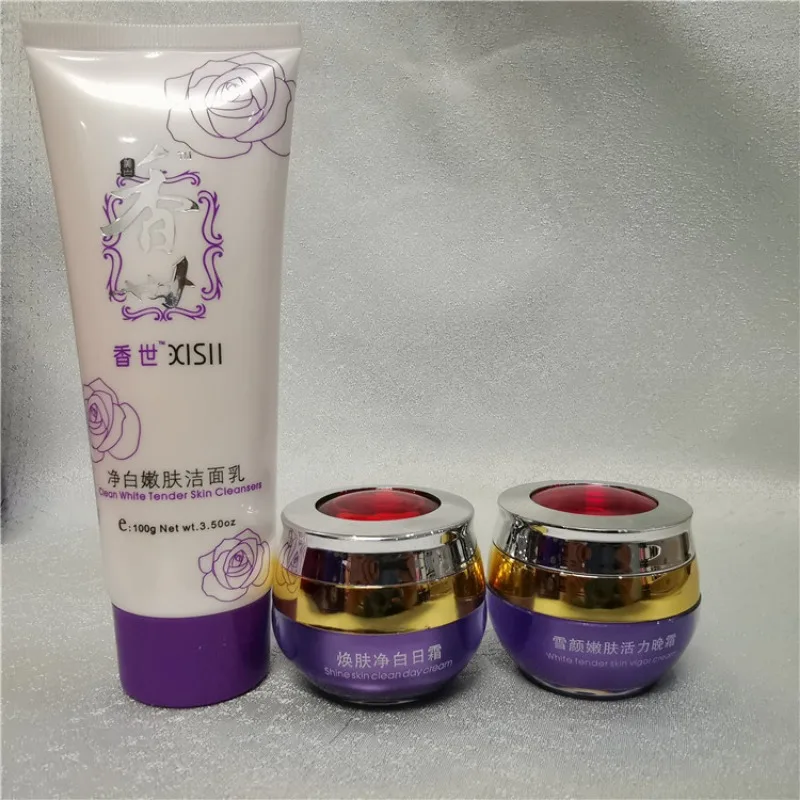 Original Xiangshi Rejuvenate Skin Set Morning Evening Cream Facial Cleanser Skin Care Freckle Whitening Hydrating Moisturizing