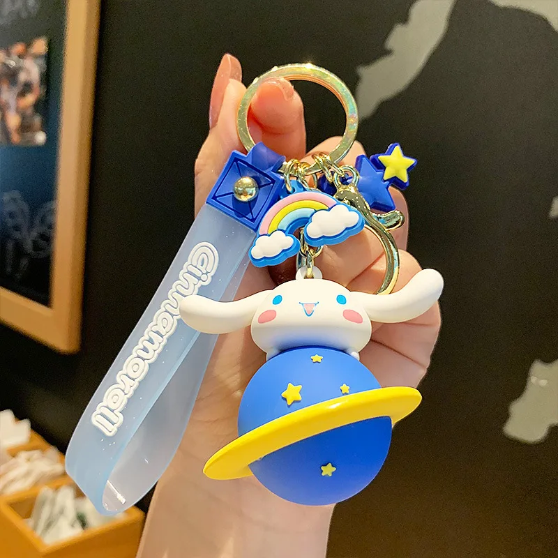 애니메이션 산리오 헬로 키티 멜로디 시나모롤 키체인 귀여운 열쇠고리 자동차 장식 핸드폰 가방 펜던트 장식품 어린이 선물