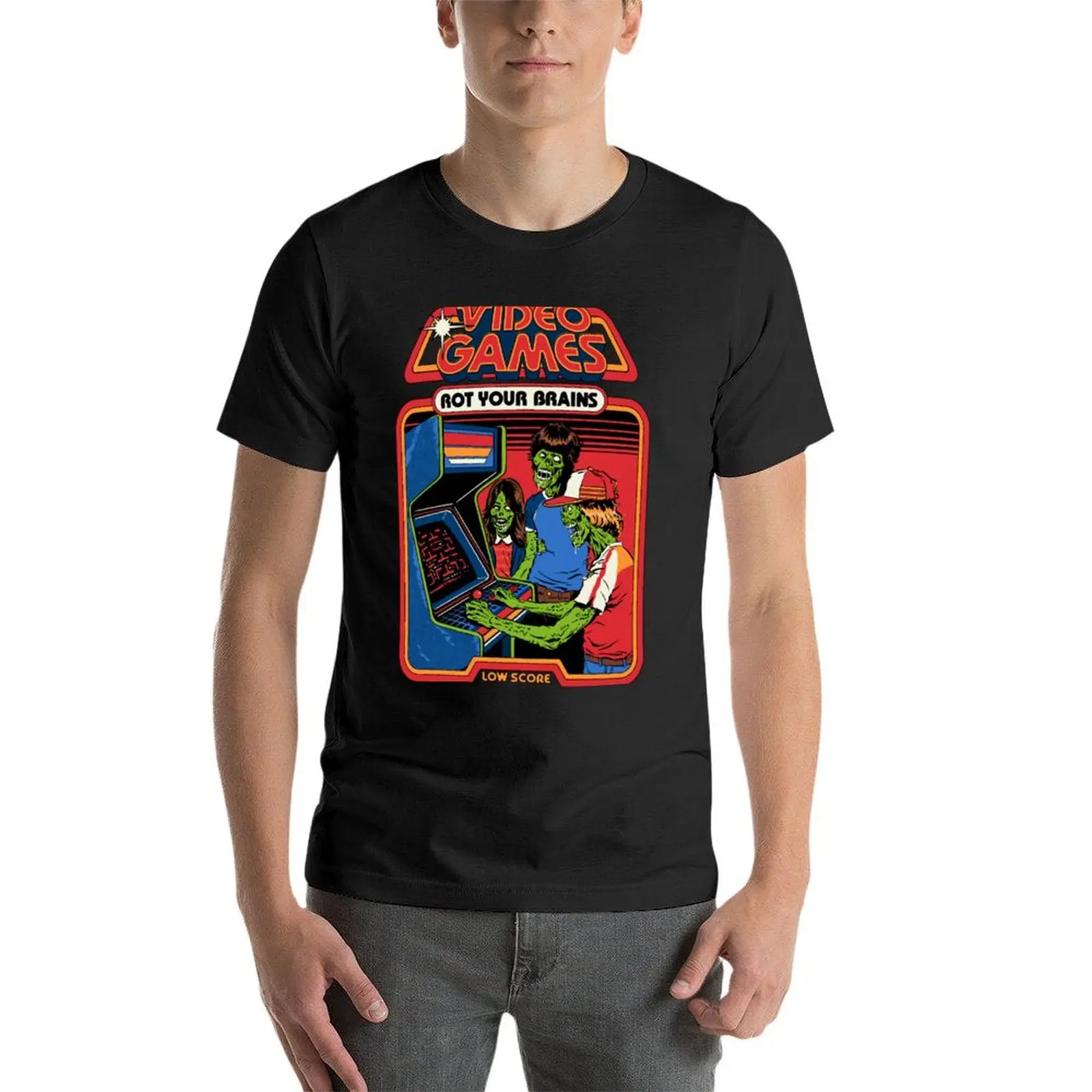 Camiseta de videojuegos Rot Your Brains para hombre, ropa kawaii de secado rápido, camisetas altas lisas de verano