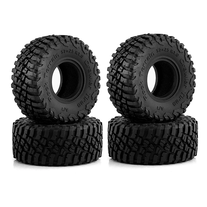 2/4pcs TRX4M Climbing Car 1.0\'\' Tire Rubber Tyre for 1/18 RC Crawler Car Traxxas TRX4-M Defender Bronco Axial SCX24 FMS Parts