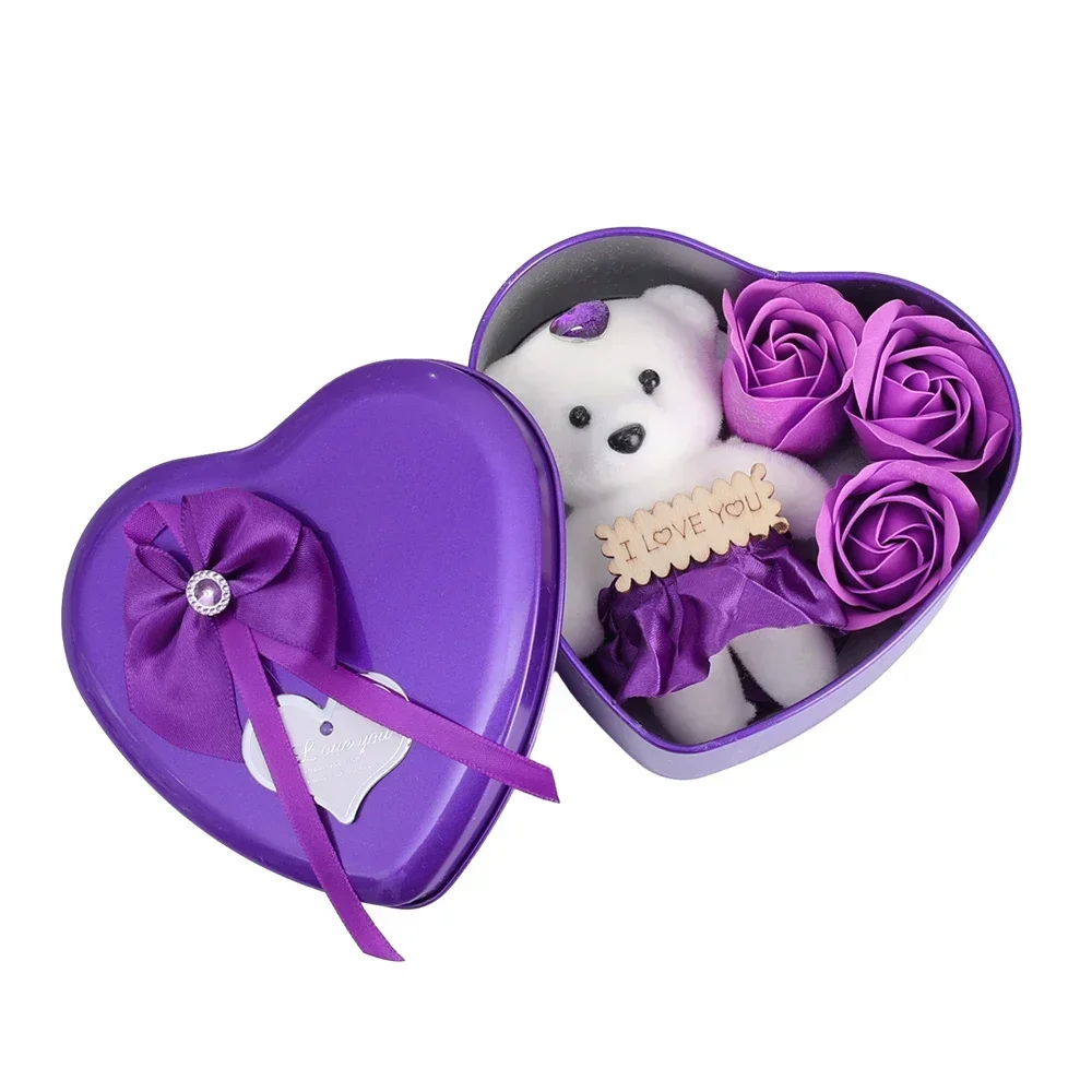 Bär Seife Rose Geschenkbox Valentinstag Blume Liebe Box Bären Blumenstrauß Hochzeit Geburtstag Home Party Dekoration – Detail 11