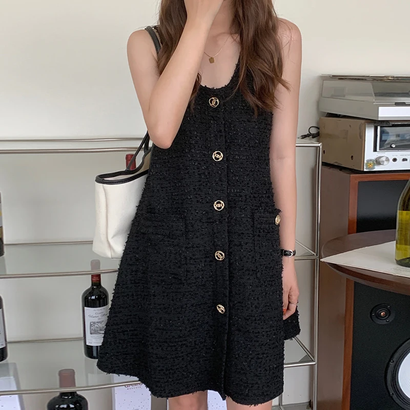 Ele U-Ne Quastenbesatz Svel Loose Dr Weste Chic Korean Sle Summer Faion Single Button Verschlussfarbe