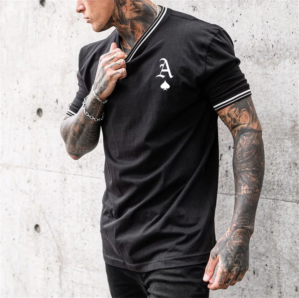 Men's T-shirt Stripes T Shirt Summer 3D Poker Printed Short Sleeve Vinatge Tops Fashion Street Hip Hop Tees Shirt Men Clothing - Image 2