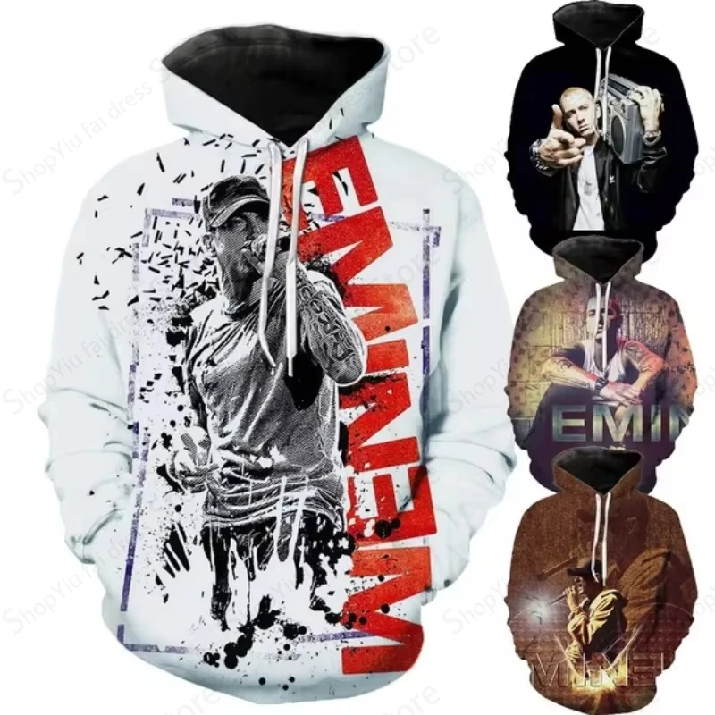 Men Hoodie Rapper Eminem 3D Print Graphic Hoodie Men Women Fashion Rap Hoodies Boy Coat Women Sweats Mens Clothes Rock Tracksuit