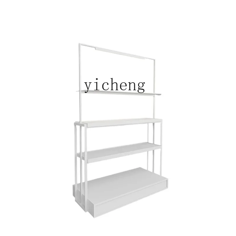 

TQH Tea Shop Creative Nakajima Display Rack Store Tea Set Multi-layer Display Rack White Simple Shelf