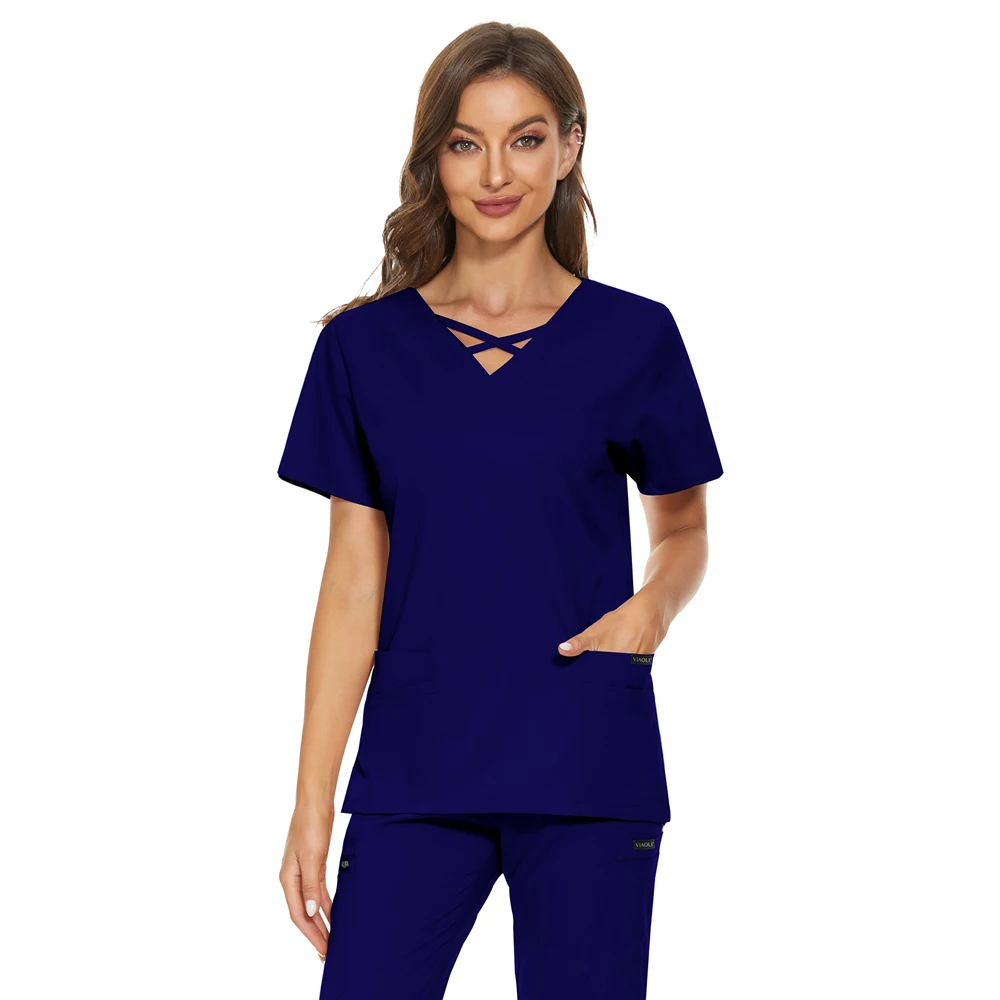 تصميم الازياء ملابس حريمي عيادة عمال فرك القمم الطبية موحدة جراحة فرك قميص الحيوانات الأليفة متجر معاطف للأطباء والممرضات موحدة XS-XXL