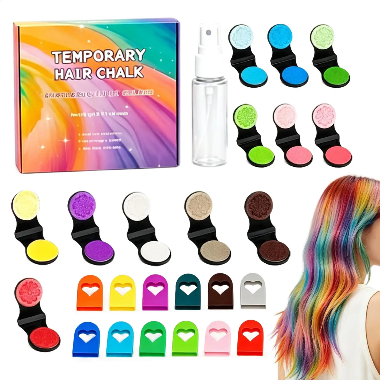 Temporary Hair Dye Chalk Disposable Washable Hair Coloring Stick  12-Color Cosplay Party Makeup Temporary Hair Dyeing Chalk