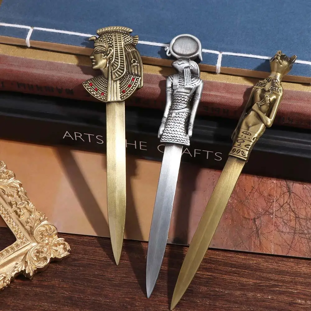 Egyptian Pyramid Pharaoh Envelope Opener Letter Opening Tool Zinc Alloy Express Opener DIY Crafts Tool Retro Exquisite Gift