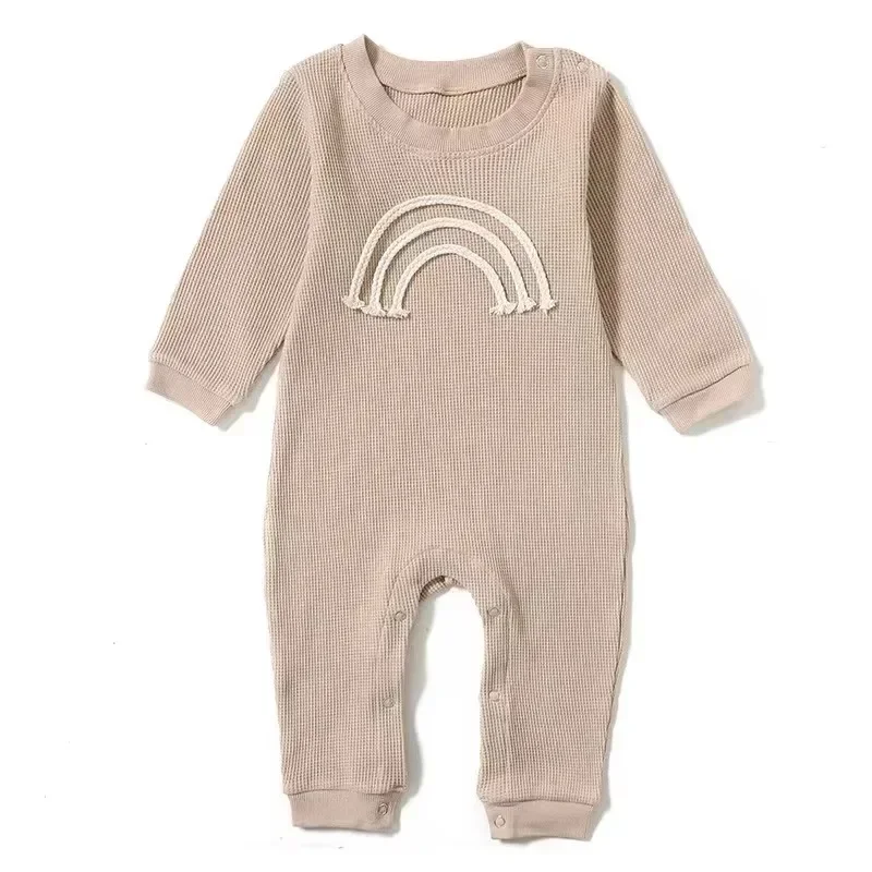 PTKPCC Autumn New Hot Sale Baby Girls Boys Romper Rainbow Long Sleeves Cotton Kids Pullover Jumpsuit Newborn Cute Clothes