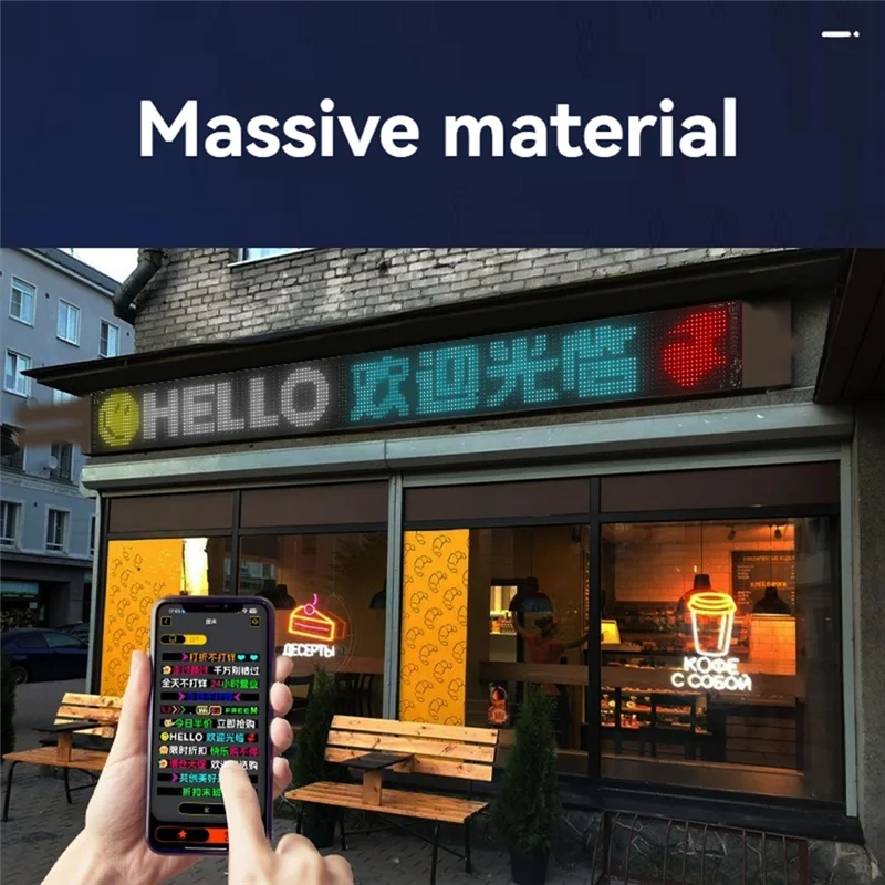 

A69Z RGB светодиодный матричный пиксельный экран водонепроницаемый DIY программируемый гибкий экран Bluetooth управление через приложение для автомобильного магазина бар