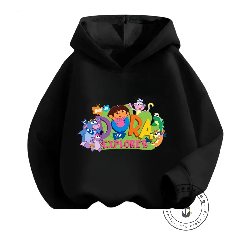 Fashion-Forward Dora The Explorer Fans Cozy Kid Hoodies with Vibrant Prints Inspiring Creativity Adventure during Spring Outings