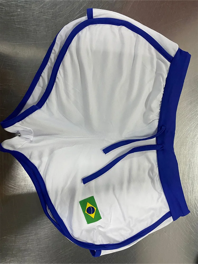 2025 Summer European and American Women's Y2K Spicy Girl Slimming and Color Contrasting Casual Sports Pants Beach Shorts