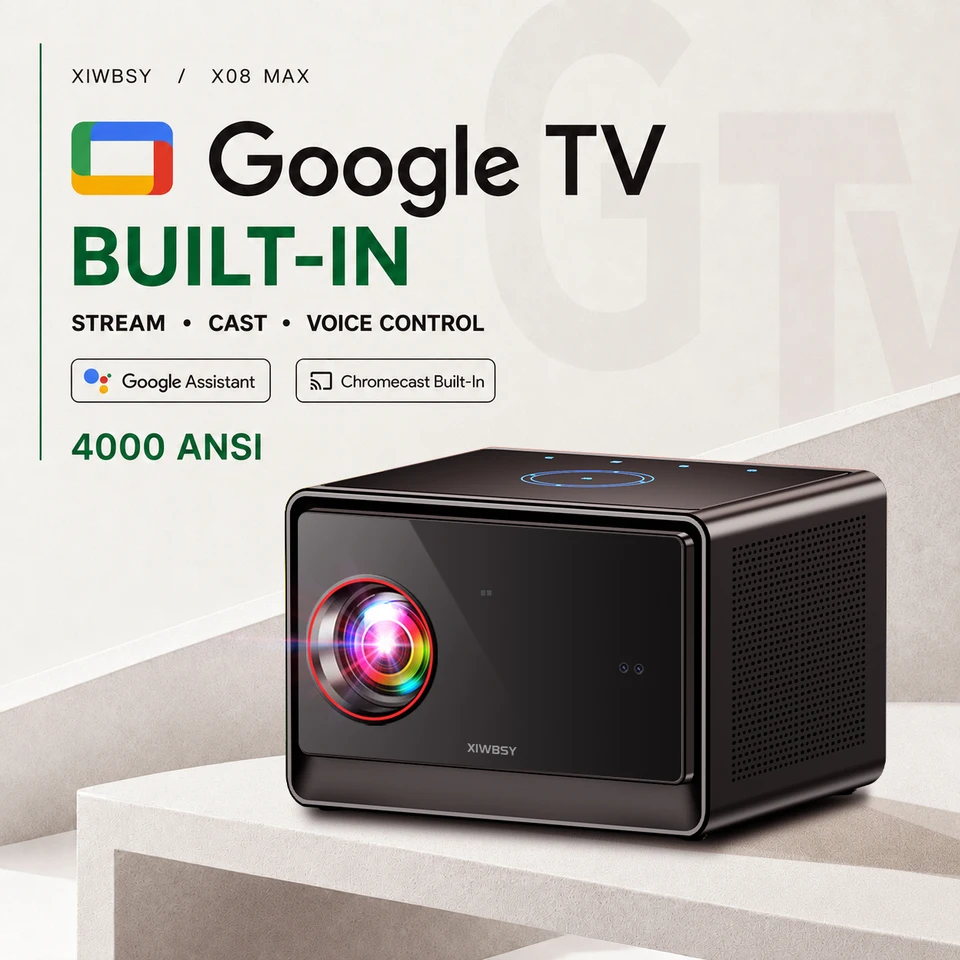 XIWBSY X08 4000ANSI Google TV密閉式プロジェクター S5b237e19741e4ab6bb2307e062bf1