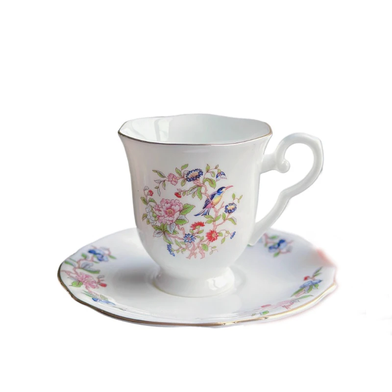 European Retro Bird High-end Bone China Coffee Cup Espresso Cup Dish Set Afternoon Tea Cup Dim Sum Dish Kitchen Accessories