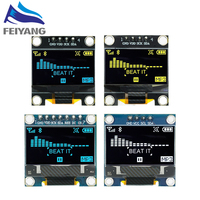 0.96 inch IIC SPI Serial 7/4Pin White/Blue/Yellow Blue/Yellow OLED Display Module SSD1306 12864 LCD Screen Board for Arduino