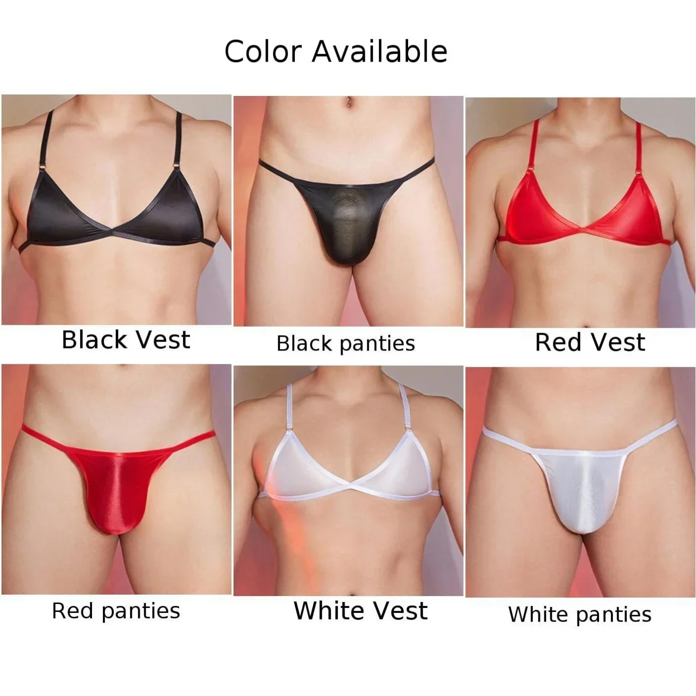 Mens Sexy Slim Fit Bra High Stretch Lingerie Bag Bras Clothing Panties Vest Top Underpants Pouch Briefs Korean Mens Thongs Sets