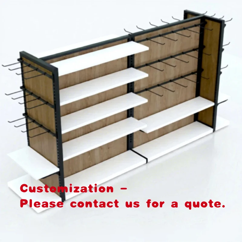 custom.Highbright Heavy Duty Double-Sided Metal Display Stand Rack Grid Shelves Epoxy Powder Coating Supermarket
