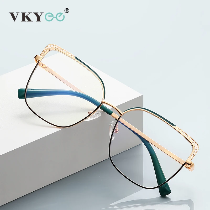 

VICKY New Large Frame Reading Glasses for Women Fashionable Design Anti-blue Light Customizable Prescription Glasses 3114