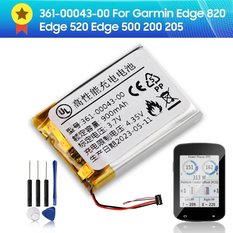 Production in 2024 Replacement Battery 361-00043-00 For Garmin Edge 820 Edge 500 Edge 520 200 205 Edge520 Plus GPS With Tools